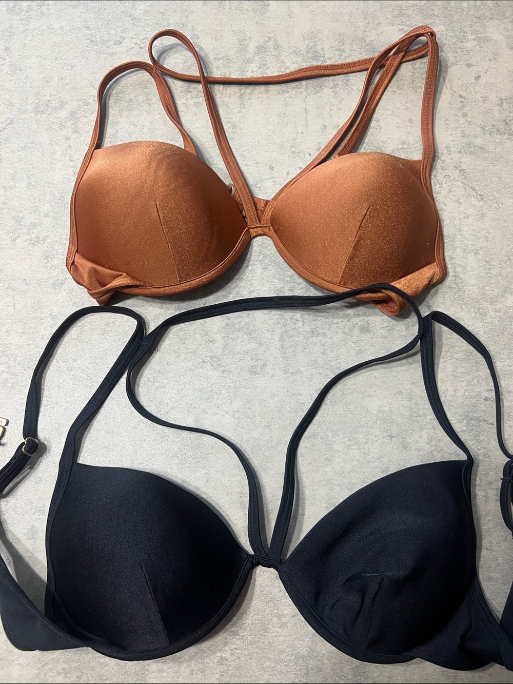 Forever 21 Copper and Black Push-Up Bikini Tops